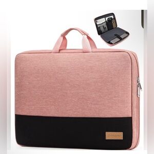 Women's Pink and Black Laptop Sleeve with Top Handles